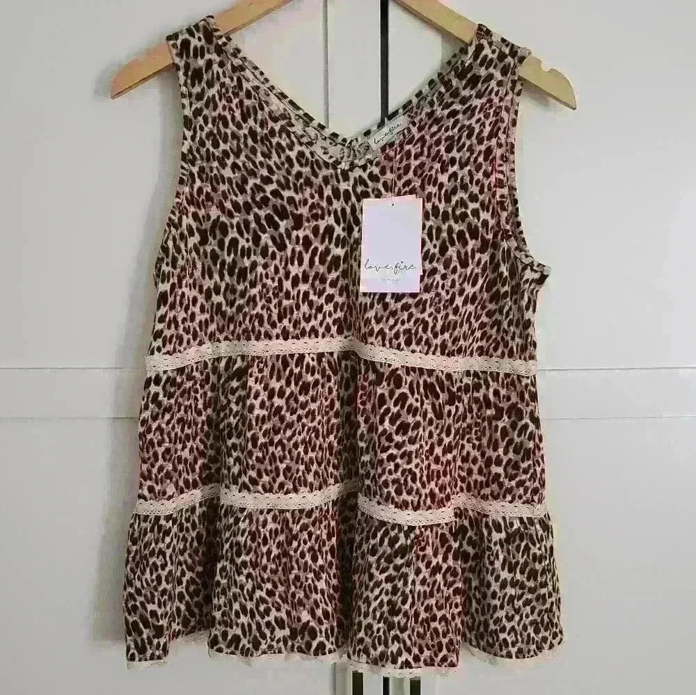 Love, Fire Girls  Animal Print Sleeveless Tank Top